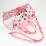 HEART BRAKER Message Heart Pattern Printed Transparent Boston Bag / Crossbody Bag