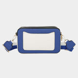 Game Day Two Tone Faux Leather Rectangle Crossbody Bag