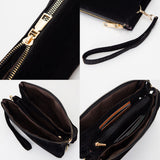 Plain Faux Suede Crossbody Clutch Bag