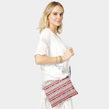 Aztec Patterned Wristlet Clutch Crossbody Bag