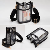 Bling Studded Faux Leather Transparent Mini Crossbody Bag