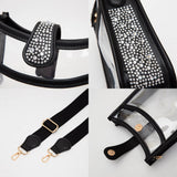 Bling Studded Faux Leather Transparent Mini Crossbody Bag