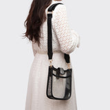 Bling Studded Faux Leather Transparent Mini Crossbody Bag