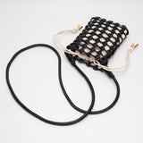 Faux Leather Mini Woven Crossbody Bag