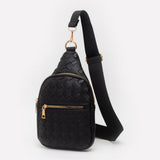 Faux Braided Leather Sling Bag