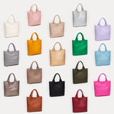 Faux Leather Braided Top Handle Tote Bag with Pouch