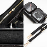 Dual Front Pocket Faux Leather Transparent Crossbody Bag