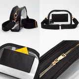 Faux Leather Transparent Crossbody Camera Bag
