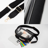 Faux Leather Transparent Crossbody Camera Bag