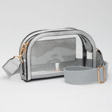 Faux Leather Transparent Crossbody Camera Bag