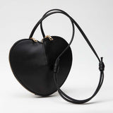Faux Leather Heart Shaped Crossbody Bag