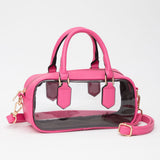 Transparent Structured Top Handle Handbag / Crossbody Bag