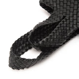 Faux Leather Basket Weave Knotted Handle Handbag