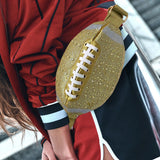 Bling Studded Game Day Football Shape Fanny Pack Sling Bag