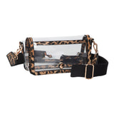 Transparent Rectangle Flap Crossbody Bag