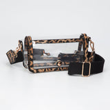 Transparent Rectangle Flap Crossbody Bag