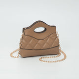 Smooth Faux Leather Mini Quilted Handbag Crossbody Bag