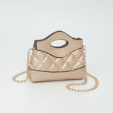 Smooth Faux Leather Mini Quilted Handbag Crossbody Bag