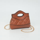 Smooth Faux Leather Mini Quilted Handbag Crossbody Bag