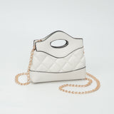 Smooth Faux Leather Mini Quilted Handbag Crossbody Bag