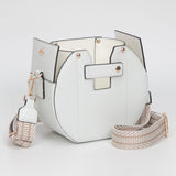 Faux Leather Functional Tumbler Crossbody Bucket Bag