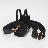 Rhinestone Studded Mini Top Handle Crossbody Bag