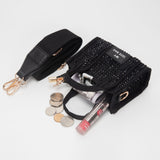 Rhinestone Studded Mini Top Handle Crossbody Bag