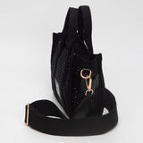 Rhinestone Studded Small Top Handle Crossbody Bag