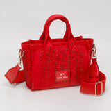 Rhinestone Studded Small Top Handle Crossbody Bag