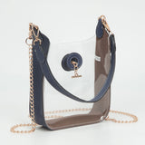 Transparent Faux Leather Chain Shoulder Mini Crossbody Bag