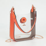 Transparent Faux Leather Chain Shoulder Mini Crossbody Bag