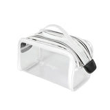 Double Zipper Open Transparent Makeup Pouch Bag
