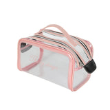 Double Zipper Open Transparent Makeup Pouch Bag