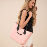 Large Structured Rubber Shoulder Tote Bag
