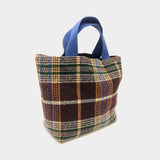 Plaid Check Patterned Small Tote Bag