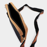 Seed Beaded Tiger Print Square Crossbody Bag