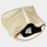 Shiny Faux Leather Braided Shoulder Shopper Bag