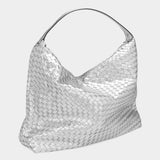 Shiny Faux Leather Braided Shoulder Shopper Bag