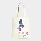 Mermaid _ Cotton canvas eco shopper bag