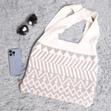 Geometric Knit Tote Bag