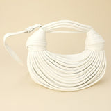 Faux Leather Contemporary Sculpted Shoulder Handbag