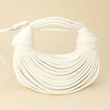 Faux Leather Contemporary Sculpted Shoulder Handbag