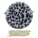 Leopard Faux Fur Round Crossbody Bag