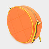 Quilted Solid Round Crossbody Bag