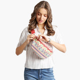Boho Abstract Pattern Embroidered Crossbody Belt Bag / Sling Bag / Fanny Pack
