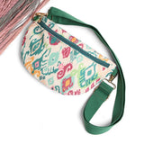 Boho Abstract Pattern Embroidered Crossbody Belt Bag / Sling Bag / Fanny Pack