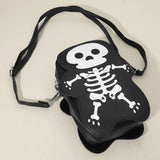 Faux Leather Cute Halloween Skeleton Crossbody Bag