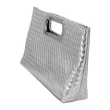 Faux Leather Braided Evening Clutch Crossbody Bag
