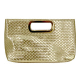 Faux Leather Braided Evening Clutch Crossbody Bag