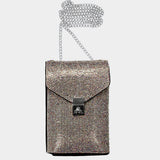 Bling Studded Rectangle Flap Crossbody Cellphone Bag